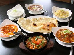 Curries and naan bread