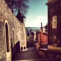 Winding street down from Prague&nbsp;Castle