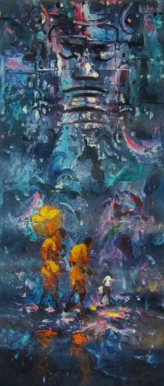 Buddhists at Angkor Wat in Cambodia