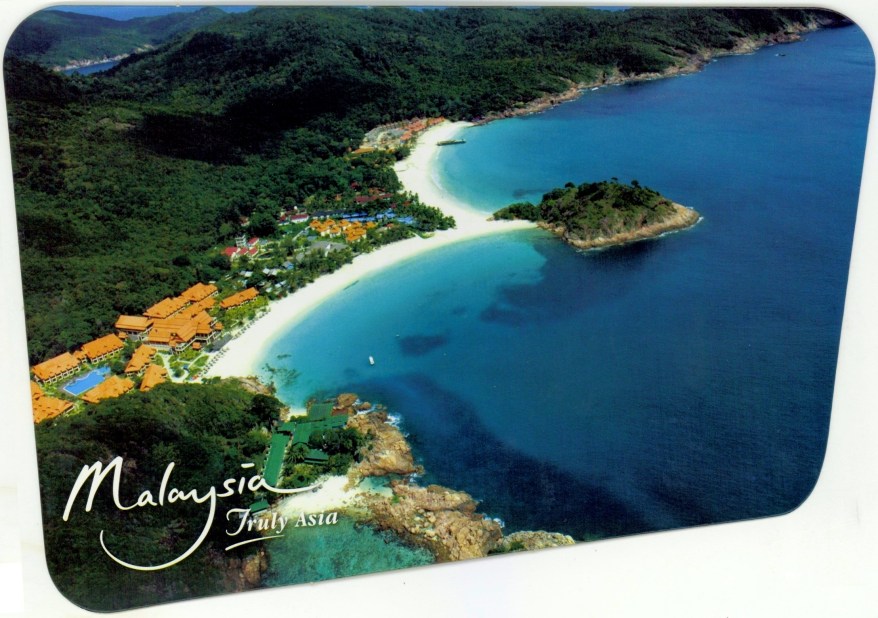 Aerial view of Malysian coastline