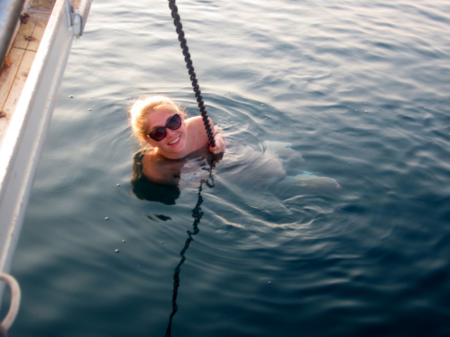 Swimming off the yacht