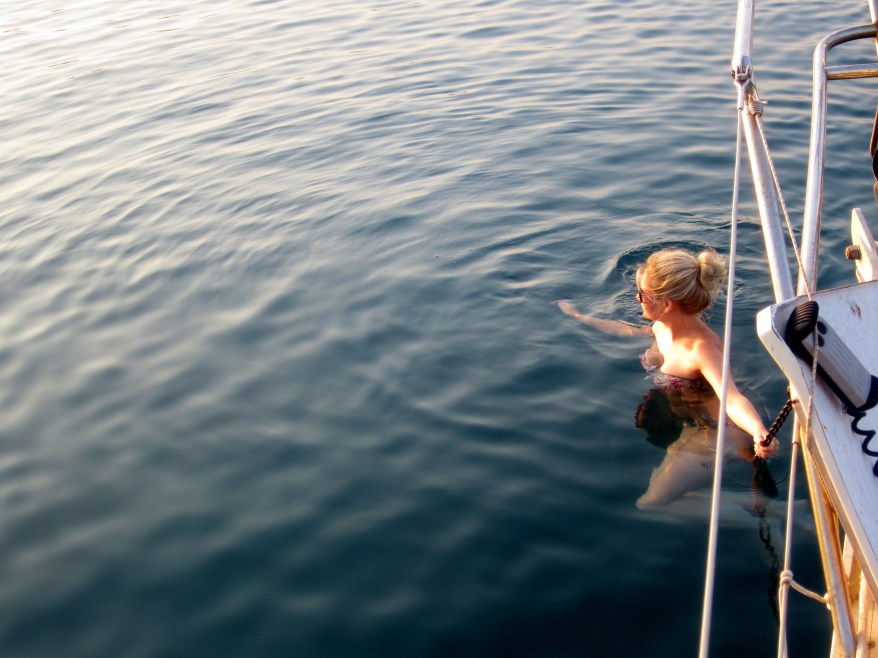 Swimming off the yacht