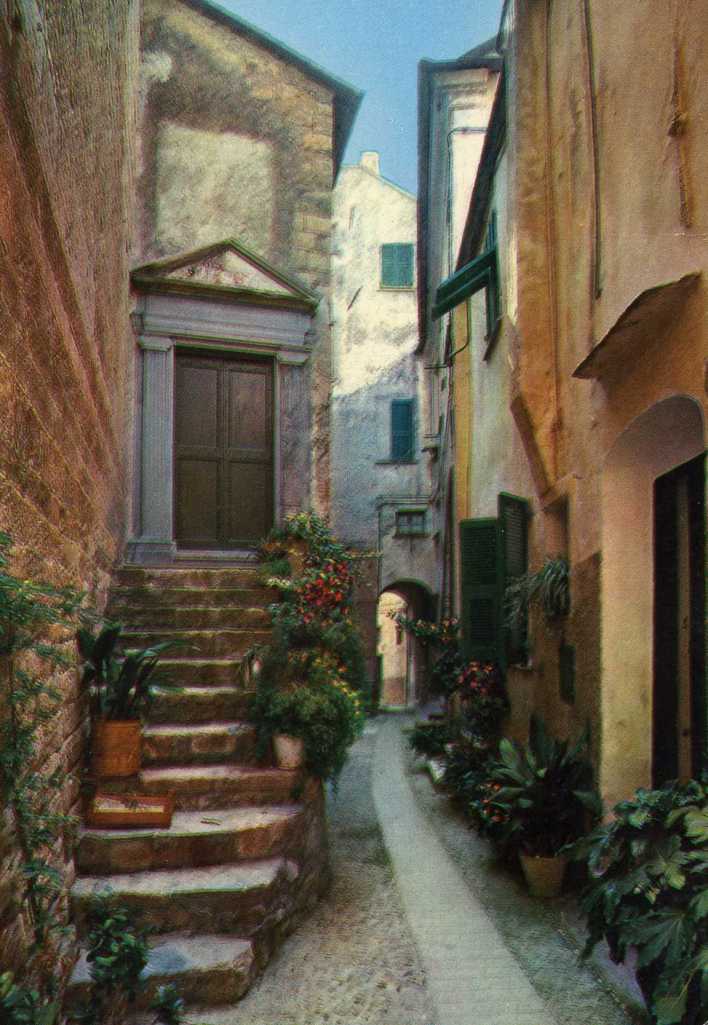Antique postcard of the Ligurian Coast