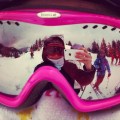 Reflection selfie in skiing&nbsp;goggles