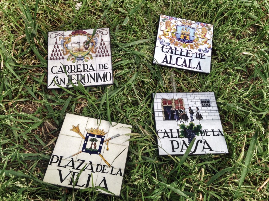 Signs of Madrid on the grass