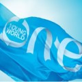 One Young World blue flag&nbsp;OYW