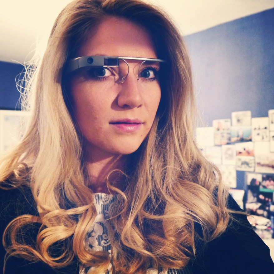 Girl wearing Google Glass London 