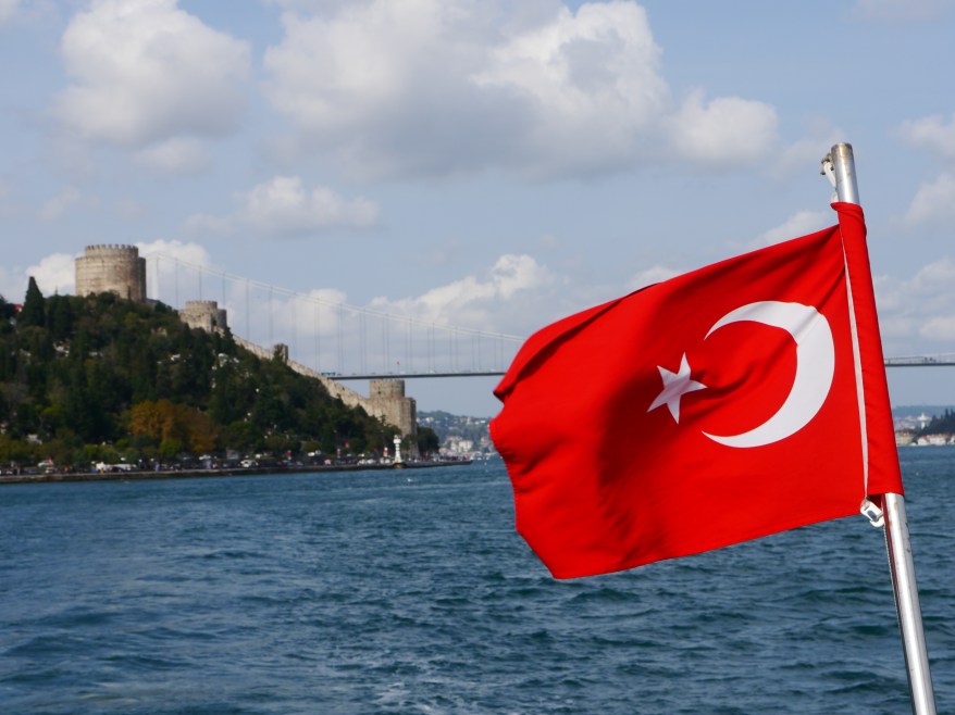Turkish flag on the Bosphorus
