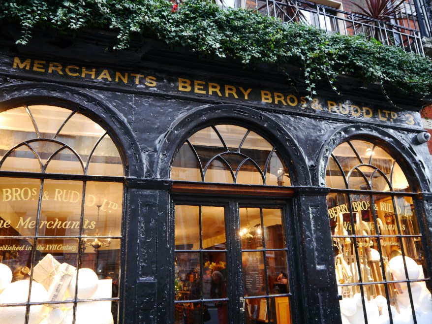 Berry Bros & Rudd alcohol shop in St James Street