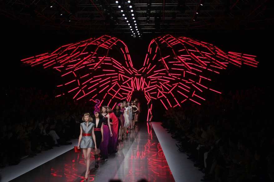 Models present creations by British desi