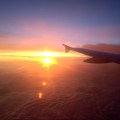 Qatar Airways flight&nbsp;sunset