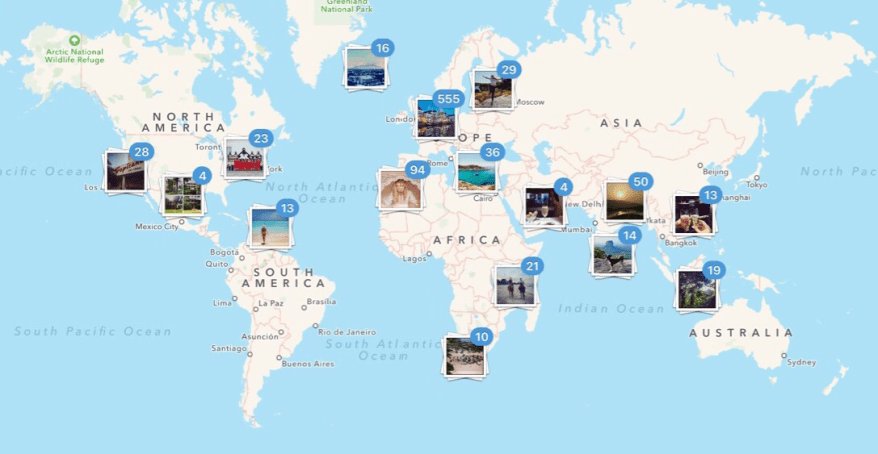 Instagram world map